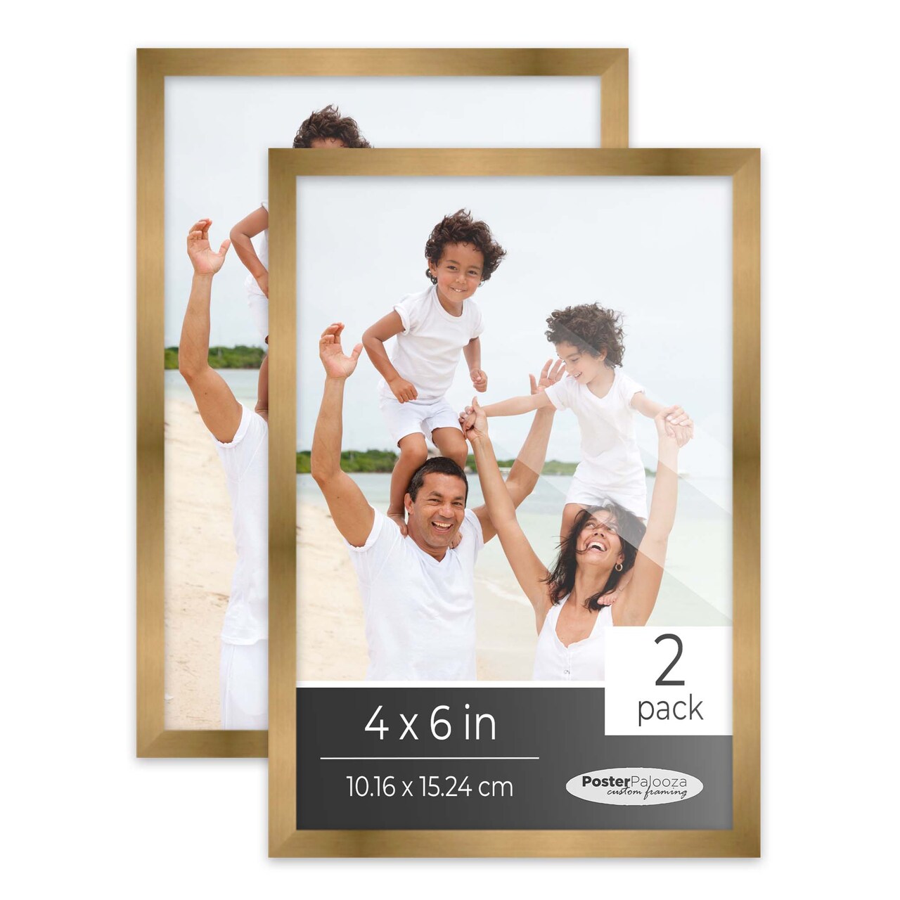 Pack of 2 Metallic Bronze Picture Frames | Solid Wood | UV-Resistant Acrylic | Easy Gallery Wall Setup